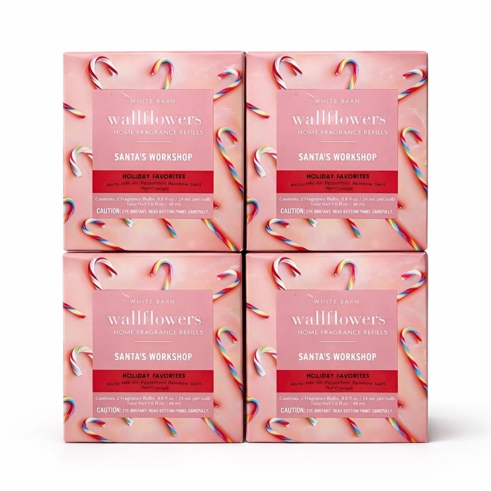 Bath & Body Works Santa's Workshop Wallflowers 8 Pack White Barn Refill Lot